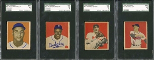 1949 Bowman Near Complete Set of 239/240 with 11 Variations and 13 SGC Graded Cards
